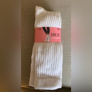 HUE Cotton Slouch Socks - White 4 Pack